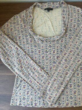 Etro Milano Viscose Cowl Neck Top | Floral Geometric Print Made in Italy Sz S